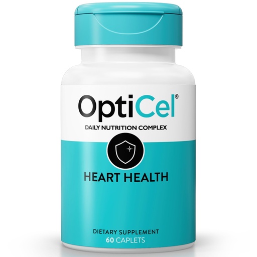 [BRSW2ZQLCQMBAD3A] OptiCel Heart Health - Heart Health & Blood Pressure Supplement for Men & Women, Supports Endurance, Recovery, Cholesterol & Cardiovascular Health, Plant-Based, Gluten-Free and Non-GMO, 60 Capsules