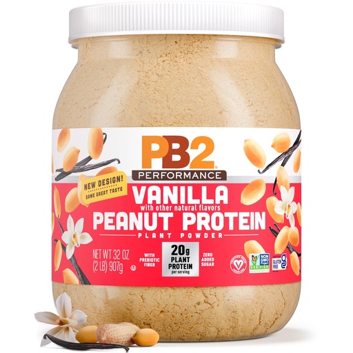 [BRSW2YLYOECROFIY] PB2 Performance Peanut Plant Based Vegan Protein Powder | 20g Complete Protein, No Added Sugar, Prebiotic Fiber | Dairy Free, Certified Vegan, Non-GMO, Gluten Free [Peanut w/Madagascar Vanilla, 2LB]