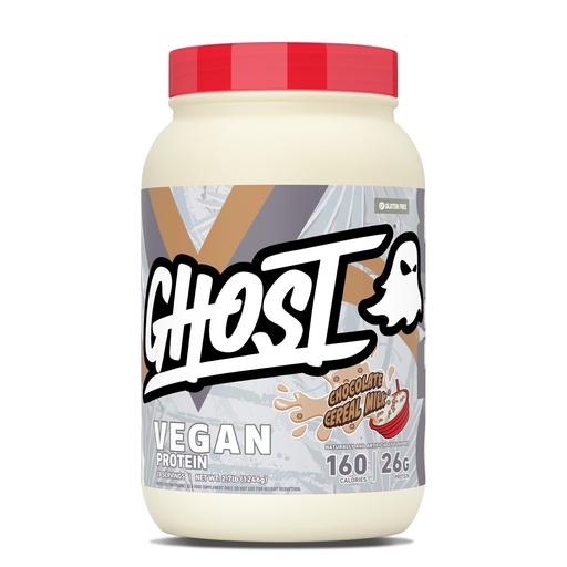 [BRSRGGD3DMCAYYL2] GHOST Vegan V2 Protein Powder, Chocolate Cereal Milk – 2.7LB Tub, 26G of Protein - Plant-Based Pea & Organic Pumpkin Blend Protein with Fiber & Iron - Flavored Post Workout Shakes - Soy & Gluten Free