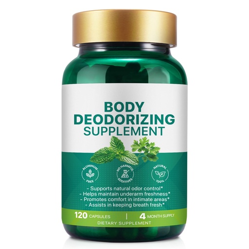 [BRSREBIYBMDQAYA7] Chlorophyll Capsules | Body Deodorizing Supplement | Natural Internal Odor Control | with Chlorophyllin, Parsley and Peppermint | for Skin, Breath and Body Health | 4 Month Supply - 120 Caps