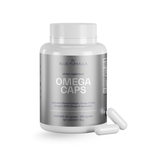 [BRSRECAROIIG2FL6] Omega 3-6-9 Capsules with Hydrolyzed Marine Collagen + Astaxanthin - Fish Oil with DHA & EPA - Unflavored, No Fishy Aftertaste - 90 Capsules (500 mg)