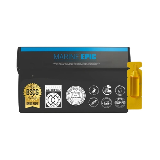 [BRSRGGIDB4MAMCLU] Promarine Marine Epic Autoimmune Biohacking Anti-Aging Supplement with Sea Urchin Caviar, Chlorella Algae, and Vitamin B Complex - Helps Reduce Oxidative Stress - 30 Servings