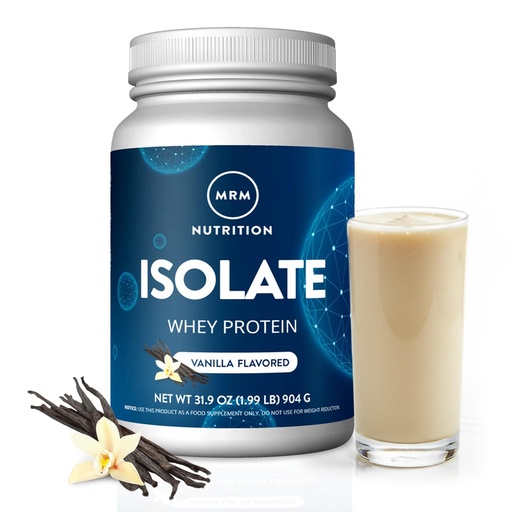 [BRSWIYT6PN5REALY] MRM Nutrition Isolate Whey Protein Powder - Vanilla Flavored, 24 g Protein with Added BCAAs & Glutamine, Digestive Enzymes, Gluten-Free, Hormone- and Antibiotic-Free - 29 Servings