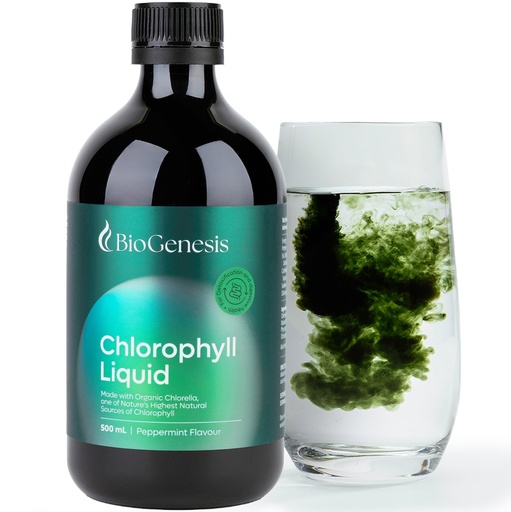 [BRSRECYBCEBBMD37] Biogenesis Chlorophyll Liquid 17oz – Peppermint Flavor | Internal Deodarizer | Supports Cleansing, Energy & Digestion | 100% Australian Grown