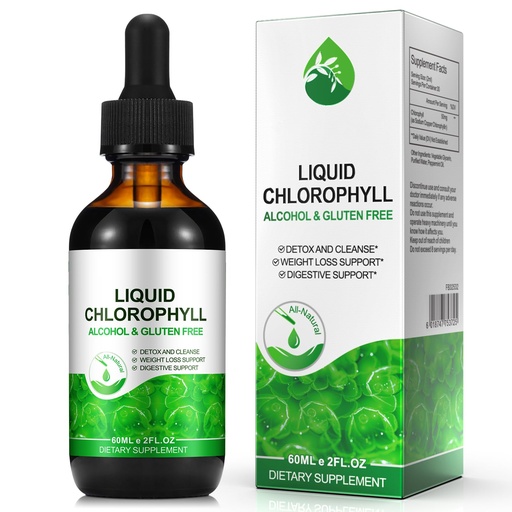 [BRSRGALYC4CQEHI6] Chlorophyll Liquid Drops 60ml, 100% Natural Organic Liquid Chlorophyll Drops for Body Odor Balance,Fresh Breath, Digestion, Gut Health, Energy, Body Freshness, Peppermint Flavored Fast Absorption