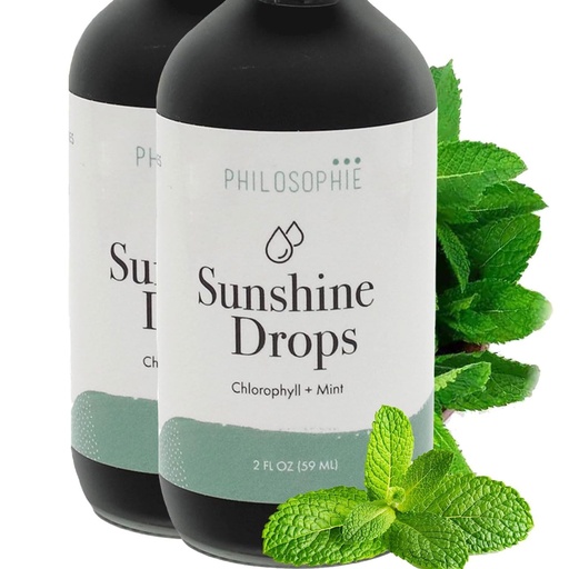 [BRSREZ35CF5RACLZ] Philosophie Liquid Chlorophyll Sunshine Drops for Water | Organic Chlorophyll Drops with Mint for Detox, Internal Deodorant & Energy Boost | Natural Vegan Supplement, Non-GMO, 2oz (6 oz.)