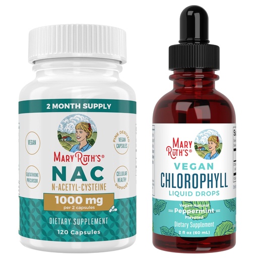 [BRSRACQYC4ARED3D] MaryRuth's NAC Capsules & Chlorophyll Drops (Peppermint) | B Corp Certified, Clean Label Project Verified® | Vegan, Non-GMO, Sugar-Free | Immune Support, Antioxidant & Digestive Health