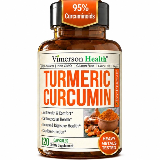 [BRSREZLQCAHWYE37] Turmeric Curcumin Supplement – 1200mg Organic Turmeric Curcumin with Black Pepper Extract for Max Absorption – Digestive & Joint Supplements for Men & Women w. Tumeric Extract & Bioperine – 120 Caps