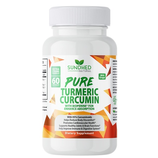 [BRSRAZQ2A4PR6FI6] Pure Turmeric Curcumin Capsules (60 Caps) - All Natural Turmeric Supplement with 95% Standardized Curcuminoids - Powerful Turmeric Pills, Total Joint Support Tumeric Supplements