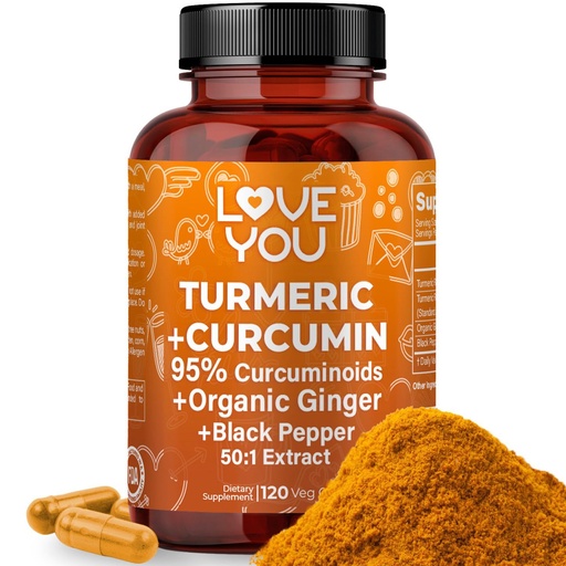 [BRSRAAT2BUHQO2TB] Turmeric Curcumin with Organic Ginger & BioPerine Black Pepper – 120 Vegan Capsules
