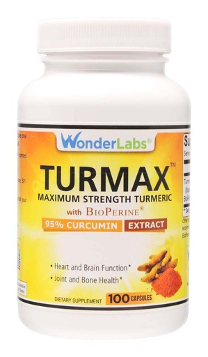 [BRSWY2YRA4BQOA3J] Wonder Labs Maximum Strength Turmeric wit BioPerine - 95% Curcumin Extract, Supports Heart, Brain, Bone, and Joint Functions - 100 Capsules