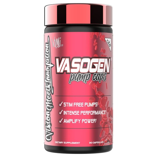 [BRSWYHAKBYMQEDLZ] VMI Sports | Vasogen Ultra Nitric Oxide Booster | Stim Free Pre Workout for Strength, Endurance & Muscle Building | Vasodilator and Nitric Oxide Supplement (90 Capsules)