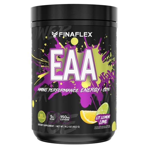 [BRSRMFT7OAHBSAL4] FINAFLEX EAA HARDCORE, Lit Lemon-Lime - 14.2 oz - Promotes Performance, Energy & Cuts - With BCAAs, L-Glutamine, L-Arginine, Acetyl-L-Carnitine & Caffeine - 30 Servings