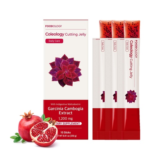 [BRSRGHYTOR5AOALG] FOODOLOGY Coleology Cutting Stick Jelly (Pomegranate) – Dietary Fiber Supplement for Healthy Weight Management, Chia Seeds & Garcinia Cambogia, Korean Beauty with Collagen – 30 Sticks