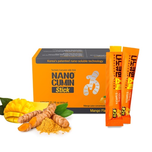 [BRSRACARA56R4HL5] NANOCUMIN Curcumin Jelly Stick - Mango Flavor Turmeric Supplement with Curcuminoids, Korean Jelly Stick Supplement, 21.16 oz (600g) (20g x 30 Sticks)