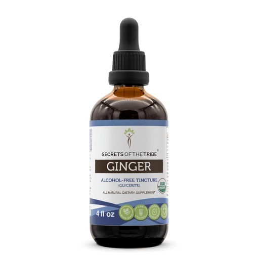 [BRSROBI2PICQKC3A] Secrets of the Tribe Ginger USDA Organic | Alcohol-Free Extract, High-Potency Herbal Drops | Made from 100% Certified Organic Ginger (Zingiber officinale) Dried Root (4 oz)
