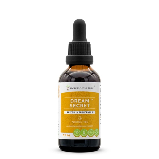 [BRSWEC37AQARYEI2] Secrets of the Tribe Dream Secret Alcohol-Free Extract, Tincture, Glycerite Valerian, Passionflower, Lavender, St. John's Wort, California Poppy, Chamomile. Restful Sleep Formula (2 FL OZ)