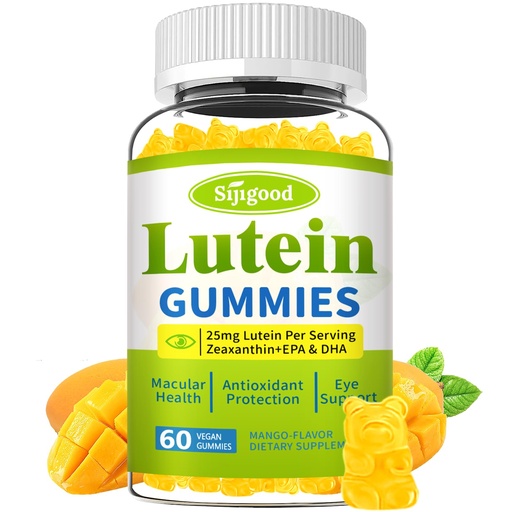 [BRSRAA32AEDRUGY3] Lutein and Zeaxanthin Supplements Gummies with Astaxanthin & Bilberry Extract - Eye Vitamins with Omega-3, Vitamins A, C, E, D3 & Zinc for Vision Health - Sugar Free, Mango Flavor, 60 Count