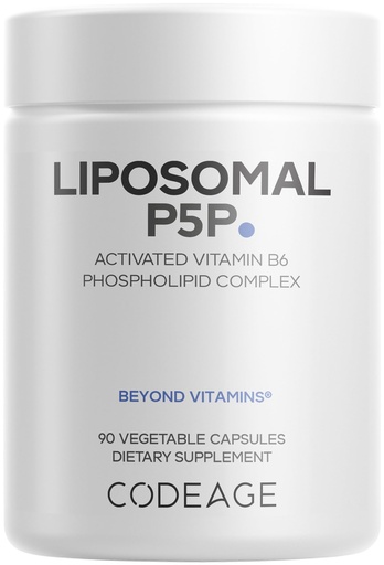 [BRSRE2Y2PJYA4YL2] Codeage Liposomal P5P Supplement – Vitamin B6 as Pyridoxal-5'– Phosphate – Liposomal Delivery – Active B6 Form – 3-Month Supply – 1 Capsule Daily – Non-GMO – 90 Capsules