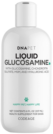 [BRSREAL2OB5AMEYU] DNA Pet Liquid Glucosamine for Dogs - Glucosamine, Chondroitin, MSM, Hyaluronic Acid, Manganese Chelate for Pets - Liquid Dog Supplement - All Breeds - 8 fl oz