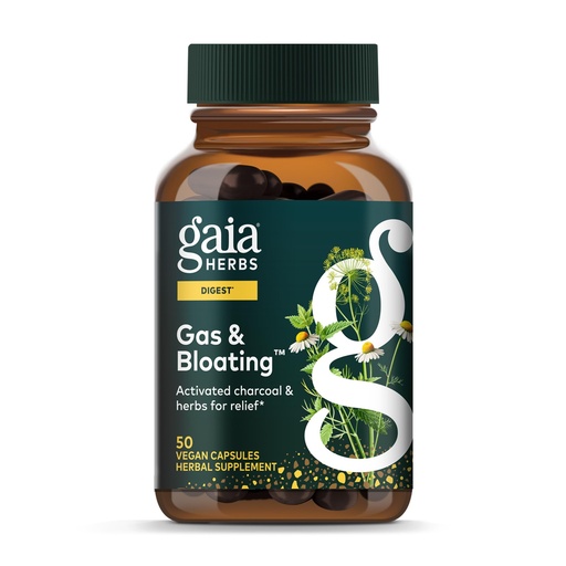 [BRSWIYL7C4ARSYDI] Gaia Herbs Gas & Bloating - Provides Relief from Occasional Gas & Bloating* - with Activated Charcoal, Fennel & Chamomile - 50 Vegan Capsules (25 Servings)