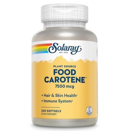 [BRSWIYQZBQJWC3TU] SOLARAY Food Carotene 7500mcg (25000 IU) - Beta Carotene Vitamin A Supplement - Wellness and Immune Support Supplement, Potent Eye Vitamins and Skin Food, Plant Sourced, 60-Day Guarantee, 200 Softgels
