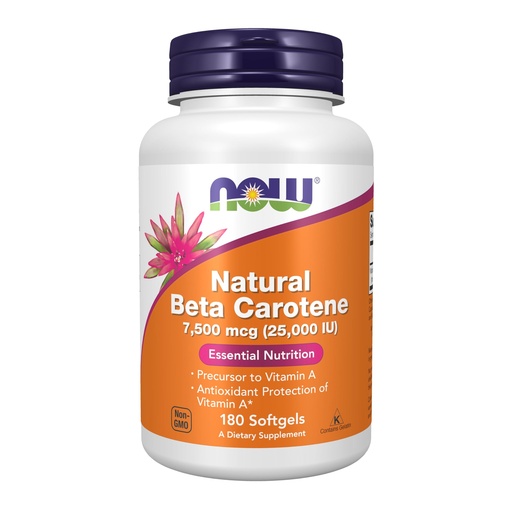 [BRSWIYT3O4GWY3Y7] NOW Foods Supplements, Natural Beta Carotene 25,000 IU, Essential Nutrition, 180 Softgels