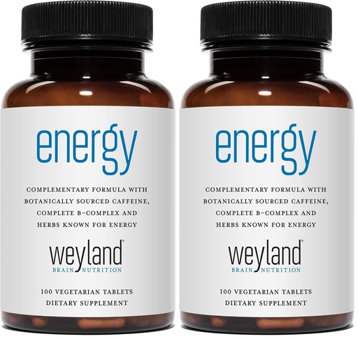 [BRSRGFI7AV7GKYDD] Energy | Complimentary Formula w/Botanically Sourced Caffeine | Complete B-Complex & Energy Supportive Herbs (Pack of 2)
