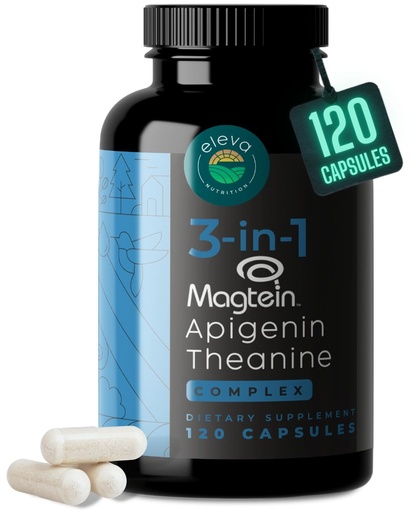 [BRSRMHAFOUPBO3A7] Magnesium Theanine L-Threonate Apigenin Supplement for Sleep Aid-3- in-1 Complex Supplement Support Relaxation- Melatonin-Free Magnesium- Zero Fillers- Gluten Free & Non-GMO-120 Count Veggie Capsules