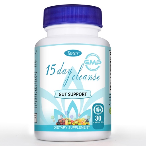 [BRSRAZA7CQCB4CLX] TAOTERS 15 Day Cleanse Gut Support 1 Pack, Detox Supplement with Senna, Cascara Sagrada & Psyllium Husk, for Men and Women | 30 Capsules