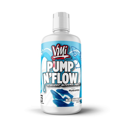 [BRSRACYZBMJQ433L] VMI Sports Pump N Flow Advanced Glycerol Agent | Stimulant Free Pre-Workout | Pumps, Hydration and Performance | Zero Sugar | 32 fl oz. 32 Servings (32 Servings, Blue Shark Gummy)