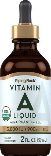 [BRSROFQEOYHR43IZ] Piping Rock Vitamin A Liquid Drops | 2 fl oz | with Organic MCT Oil | Non-GMO, Gluten Free Supplement
