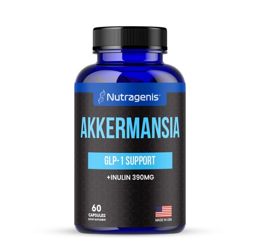 [BRSREEIQCAFBGYLA] Akkermansia Muciniphila Probiotic – 1 Billion AFU with 390 mg Inulin Prebiotic Fiber – 60 Capsules, 2-Month Supply – Gut Health & Metabolism Support, Daily Probiotic for Men & Women