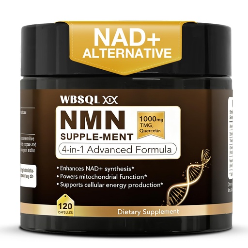 [BRSRGBT5CINR6FL6] NMN Supplements 1000mg Pure Organic – NMNH, NAD+ Alternative & NAD Supplement with Quercetin, Resveratrol 1000mg Organic, TMG & Quercetin for Cellular Support, 110 Capsules