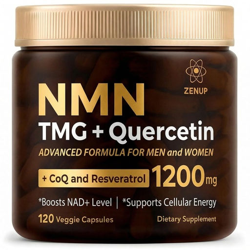 [BRSRGBQFBEIQAGQY] NMN Supplement 600mg + TMG 250mg (2 Capsules) with Quercetin, Resveratrol & CoQ10 | Boosts NAD+ Levels | 1200mg Total Blend | Cellular Energy Support | 120 Veggie Capsules (60 Servings)