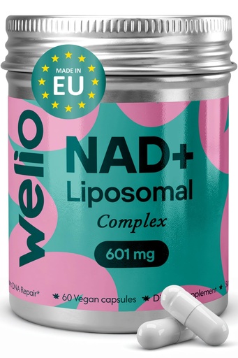 [BRSRGFALPIFBODT3] Liposomal NAD Supplement 601mg | Third-Party Tested, High Purity NAD+ | Anti-Aging & Cellular Health | NMN Supplement Alternative | Advanced NAD+ Supplement for Women & Men – 60 Capsules