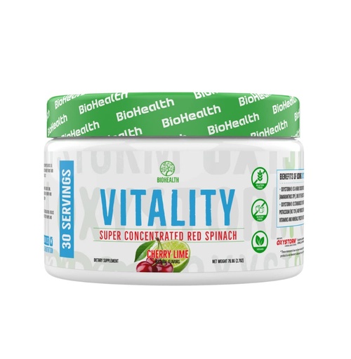 [BRSRMEA2BF5QI2TJ] BioHealth Nutrition Vitality - Super Concentrated Red Spinach | Nitric Oxide for Daily Blood Pressure Support & Circulation Hearth Healthy Powder