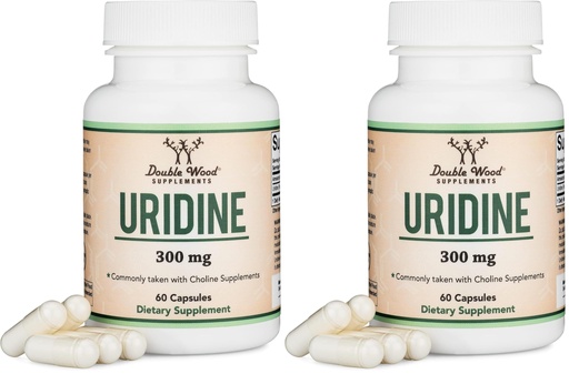 [BRSREAAFO4MRUH3Z] Uridine Monophosphate - Third Party Tested (Choline Enhancer, Beginner Nootropic) (300mg, 60 Capsules) Synergy with Alpha GPC Choline for Brain Health and Memory by Double Wood (Pack of 2)