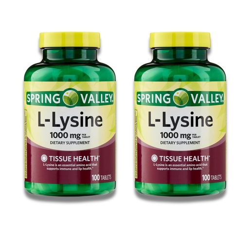[BRSRE2QKOAMB4FD2] L-Lysine 1000mg Tablets, Lysine, Essential Amino Acid for Immune Support, Collagen Formation, and Skin Health, High Potency Lysine Supplement, 100 Count, Gluten-Free