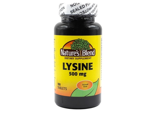 [BRSWIYDQCV6RUGD4] Lysine 500 mg 500 mg 100 Tabs