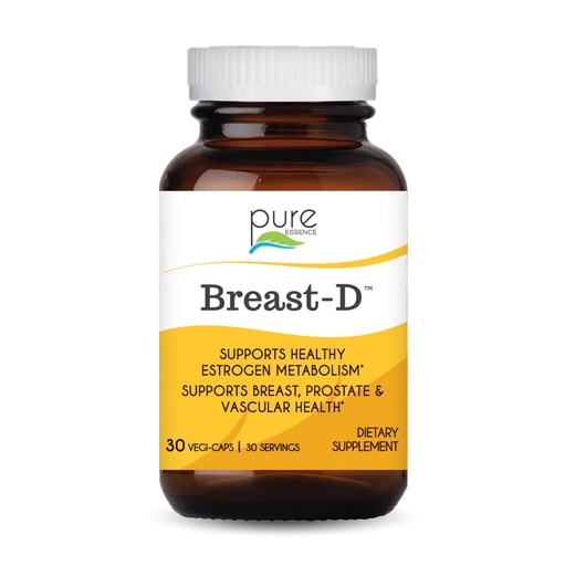 [BRSWIYYPDMNBAG3I] Breast D by Pure Essence - Natural Supplement for Estrogen Balance, Hormonal Acne, and Menopause Support with Vitamin D3, Calcium, Green Tea & Lycopene - 30 Capsules