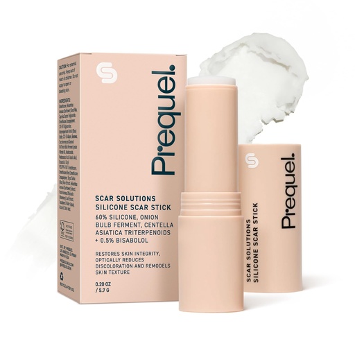 [BRSRABA6BEAQM3Q2] Prequel Skin Scar Solutions 60% Silicone Scar Stick. Thick Solid Velvety Film for Scars. Formula Infused with Centella Asiatica Extracts and Vitamin E. Soothing and Occlusive