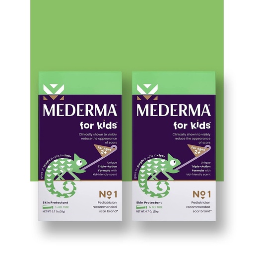 [BRSW2CY5OZ7ROF3D] Mederma Scar Gel for Kids; Reduces the Appearance of Old and New Scars from Cuts, Burns, Surgery; Goes on Purple and Rubs in Clear; Grape Scented; Ages 2+, 40g (2 x 20g)