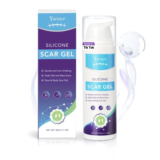 [BRSRACABAAOQM3TL] Medical Grade Silicone Scar Gel - Advanced Scar Removal Cream & Scar Treatment for Surgical, C-Section, Hypertrophic & Acne Scars - 1.7oz