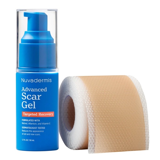 [BRSRMZQ6CIBWMDT3] Nuvadermis Scar Care Bundle - Advanced Scar Gel & Silicone Scar Tape