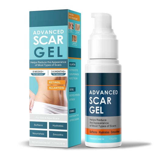 [BRSREFDQCJ5A2DL2] Scar Gel, Scar Cream, Advance Scar Gel for Surgical Scars for Surgical Scars, C-Section, Stretch Marks, Acne, Injury, Burns, Keloids, Old and New Scars,1.7oz