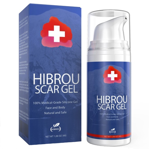 [BRSREEIKB55A2DI4] HIBROU Advanced Silicone Scar Gel - Medical Grade Scar Treatment for Old & New Scars, Acne, Surgery, Burns & Stretch Marks - Face & Body - 1 oz.