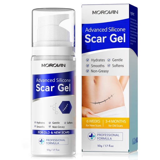 [BRSREAITB4FW2CQZ] Morovan silicone scar removal Gel: Scar cream for Body and face Effectively minimizes the appearance of Scars from Stretch Marks Surgical Scar Keloids Acne Burns and Other, New scar 6 weeks