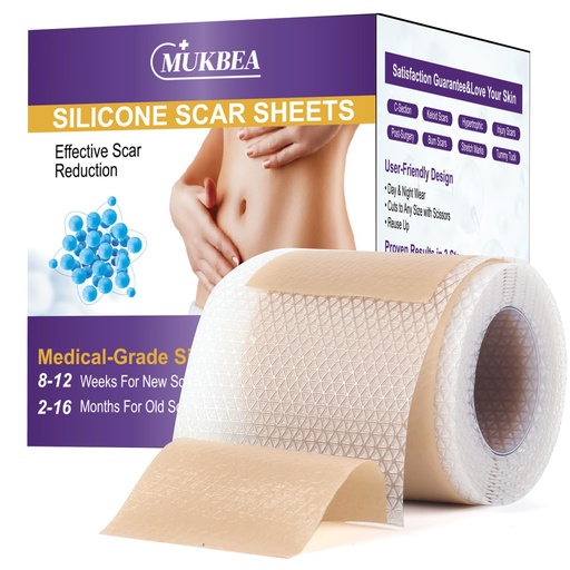 [BRSREZIFPIGRUFLL] Silicone Scar Sheets, Silicone Scar Tape, Scar Tape for Keloid Bump Removal, Reusable Silicone Scar Strip for C-Section, Keloid, Surgery, Burns, Acne Scar et(1.6”x60”Roll-1.5M)