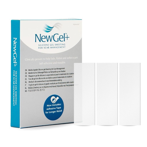 [BRSWGZYBC4DQ2AL4] MyNewGel Advanced Silicone Scar Treatment Sheets | Old, New Scars, Surgery, Keloids, C-Section, Burns | 1" x 3" Sheet (3 Count) - Clear